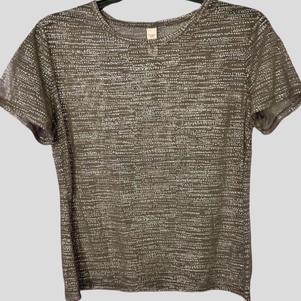 Victoria’s Secret silver dotted mesh top